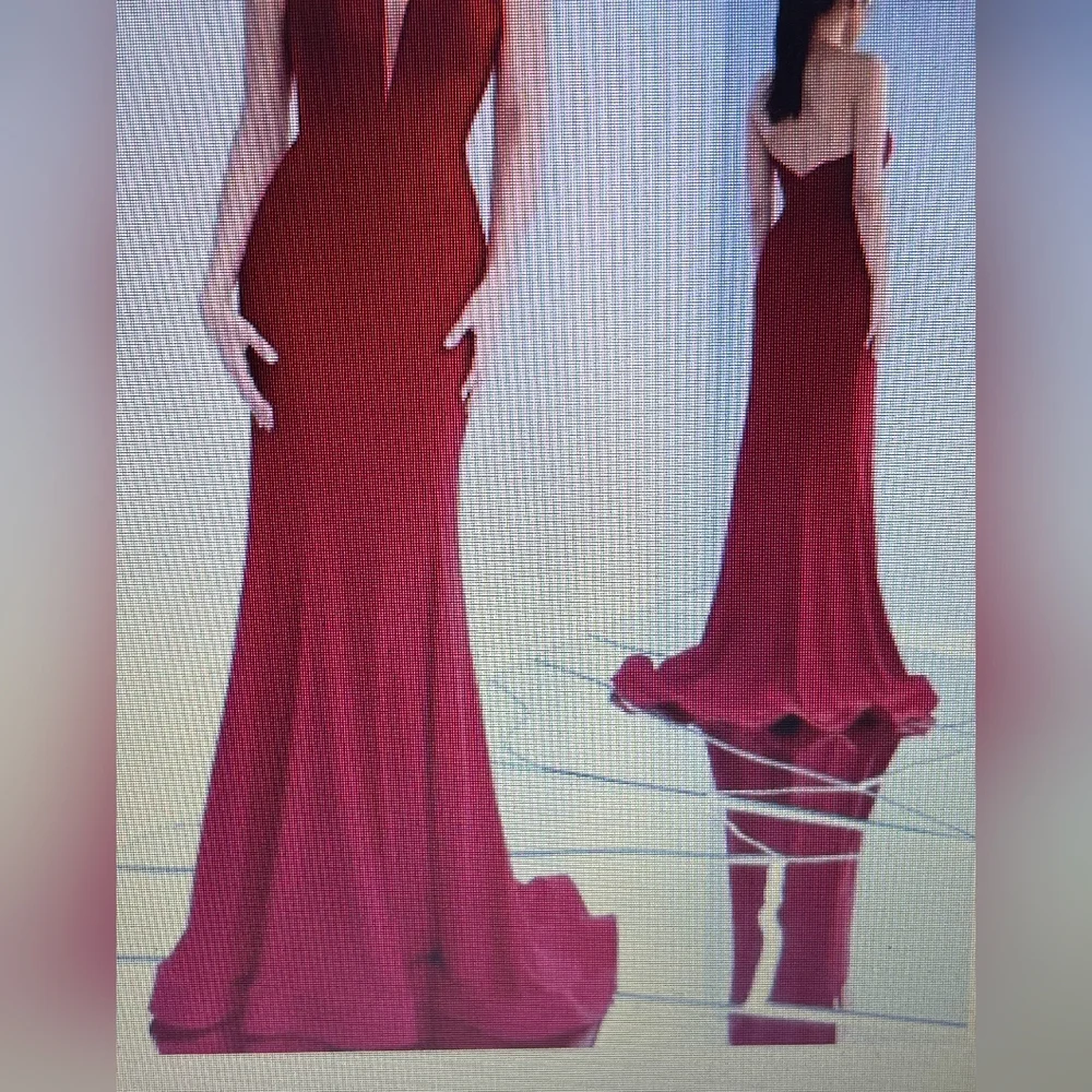 Size 12 NWT Red Mac Duggal Bustier Evening Gown - Picture 1 of 8